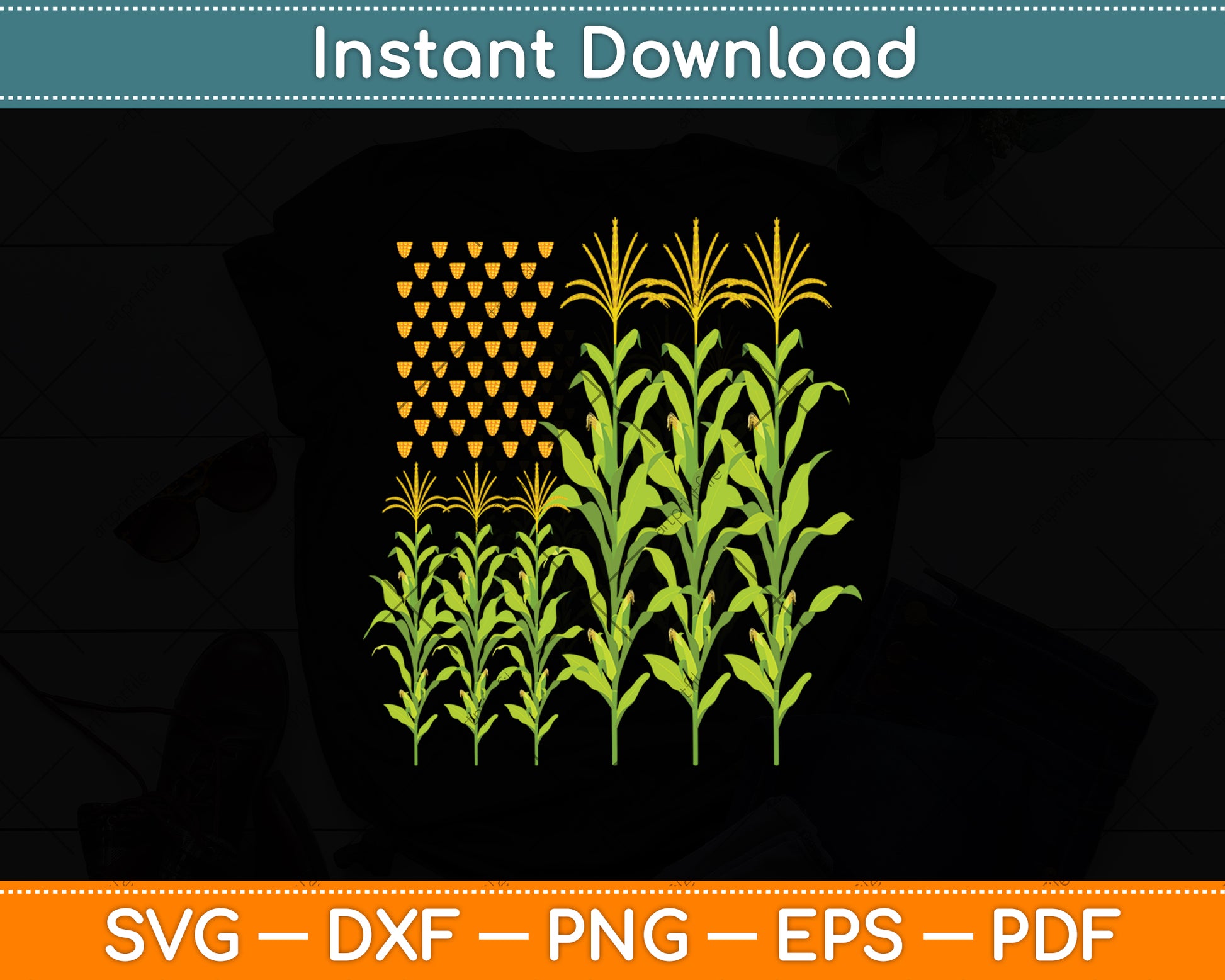 Corn Farmer - American Flag Crop Farmers Svg Digital Cutting File