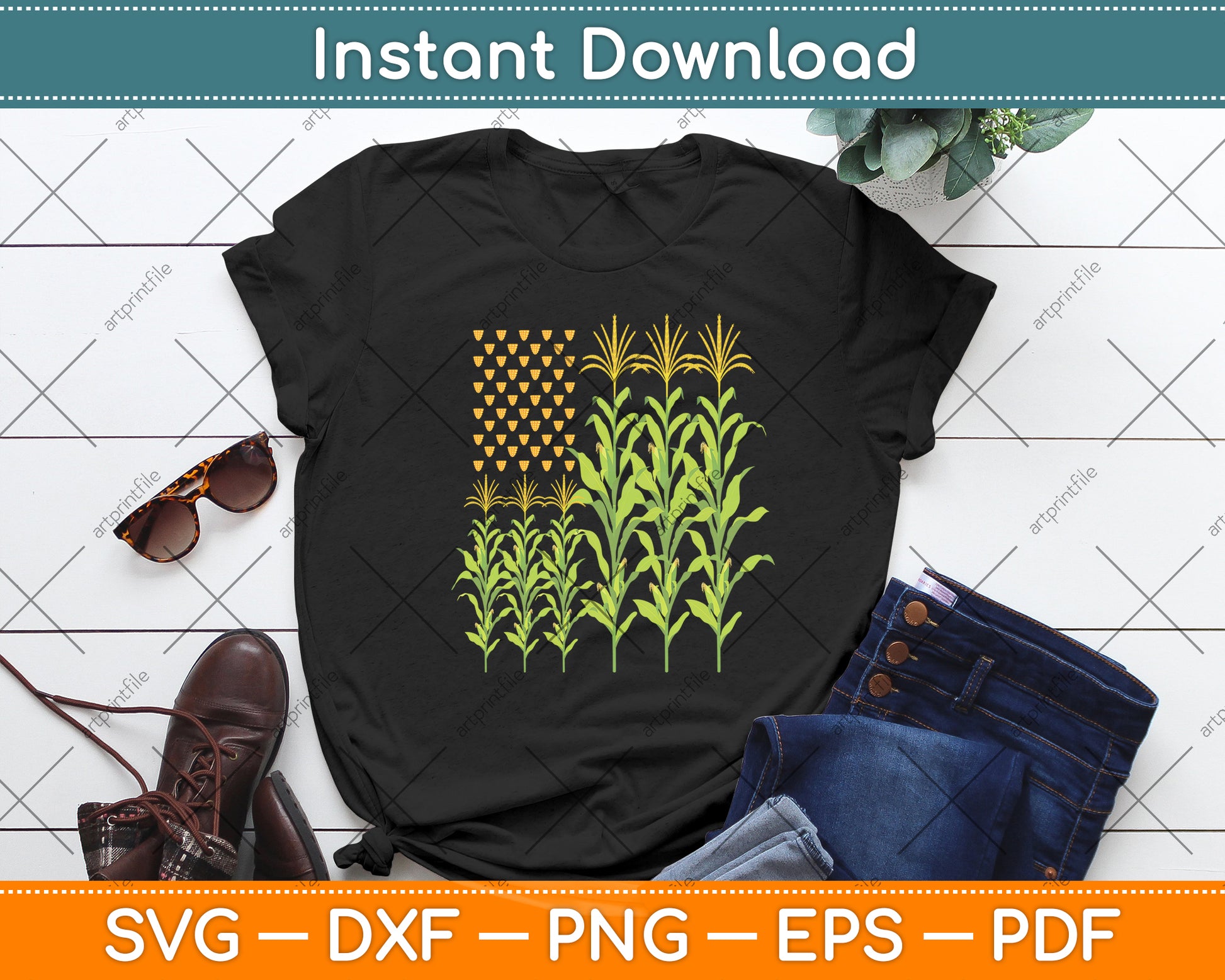 Corn Farmer - American Flag Crop Farmers Svg Digital Cutting File