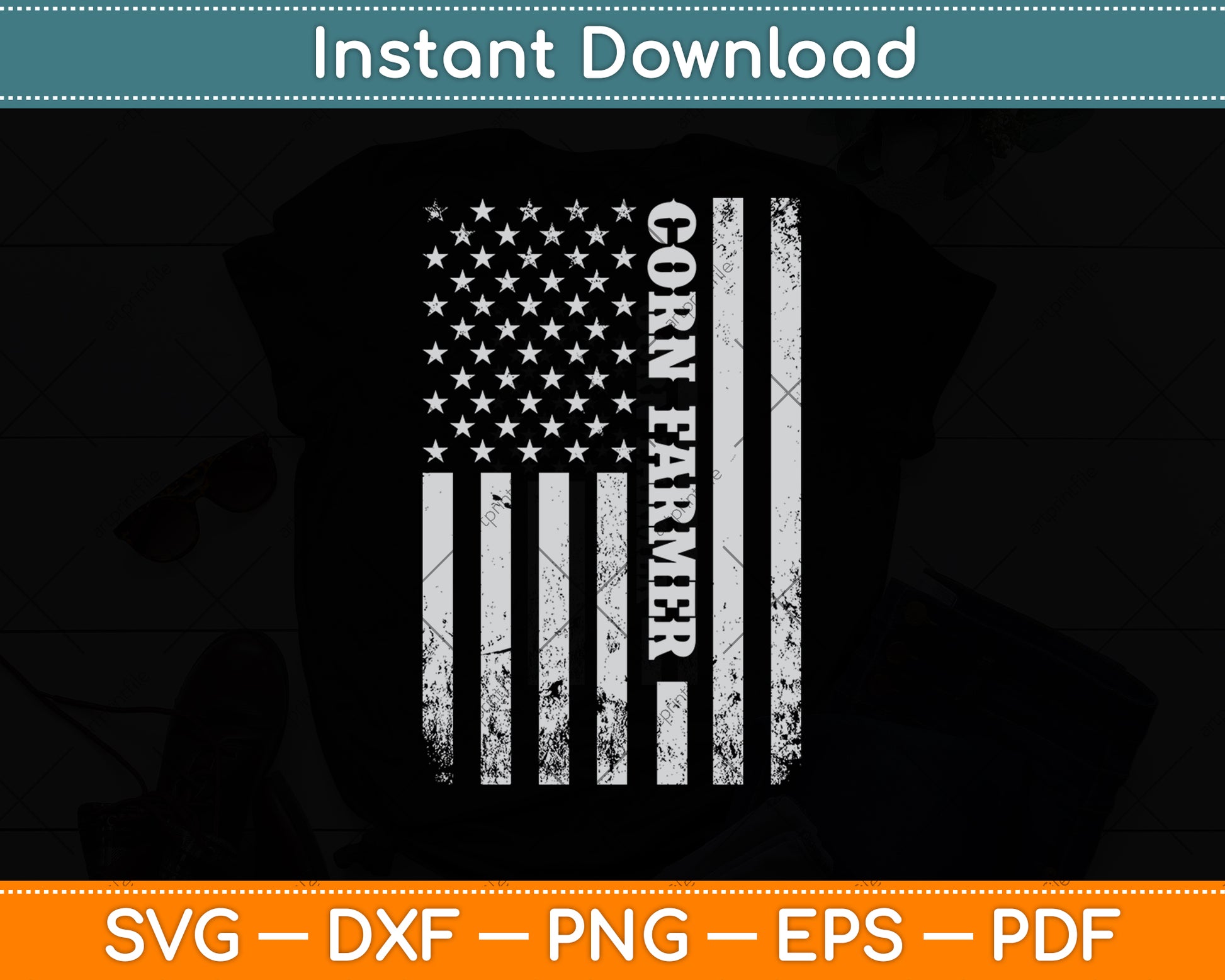 Corn Farmer American Flag 4th Of July Svg Digital Cutting File