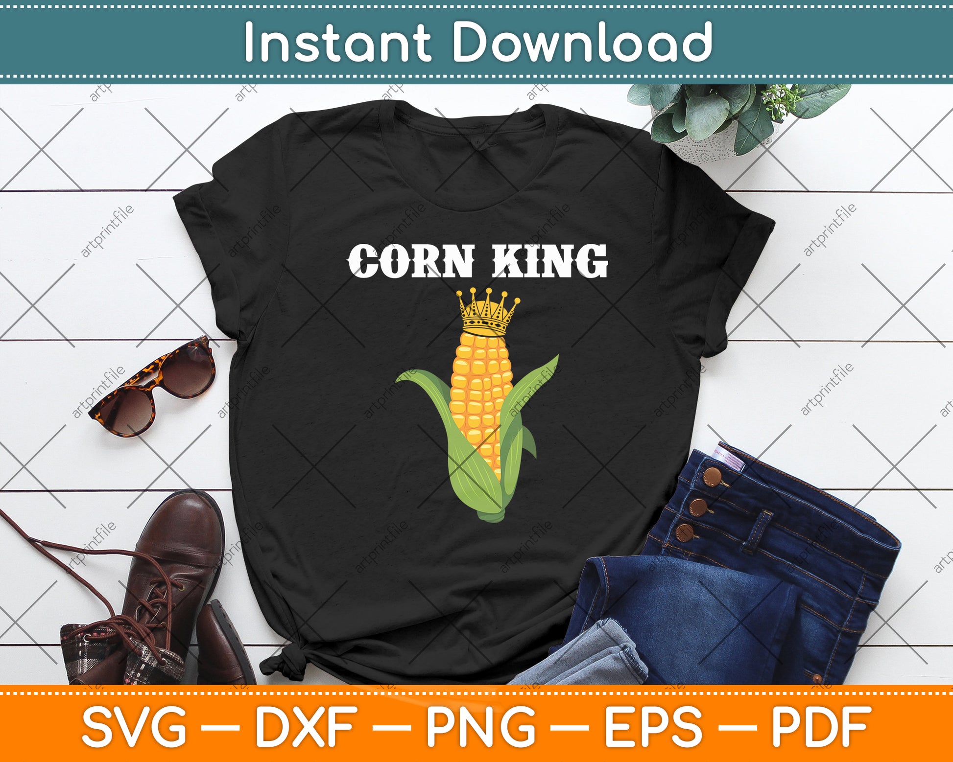 Corn King Corn Lover Svg Digital Cutting File