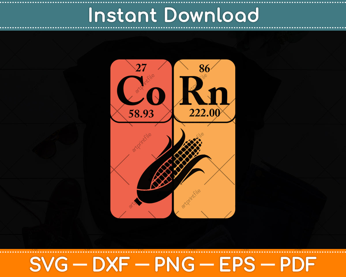 Corn Periodic Corn Lover Retro Svg Digital Cutting File