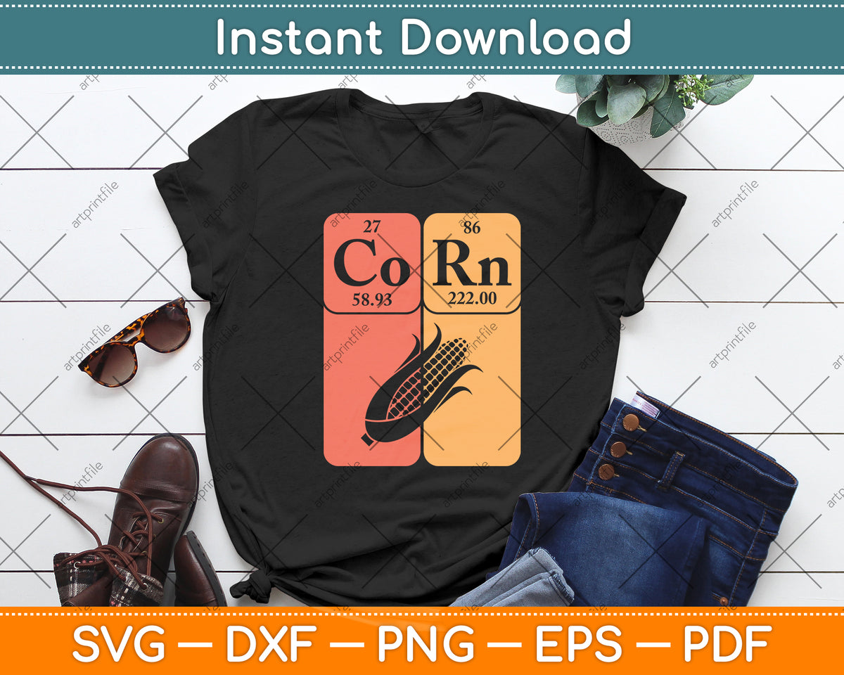 Corn Periodic Corn Lover Retro Svg Digital Cutting File