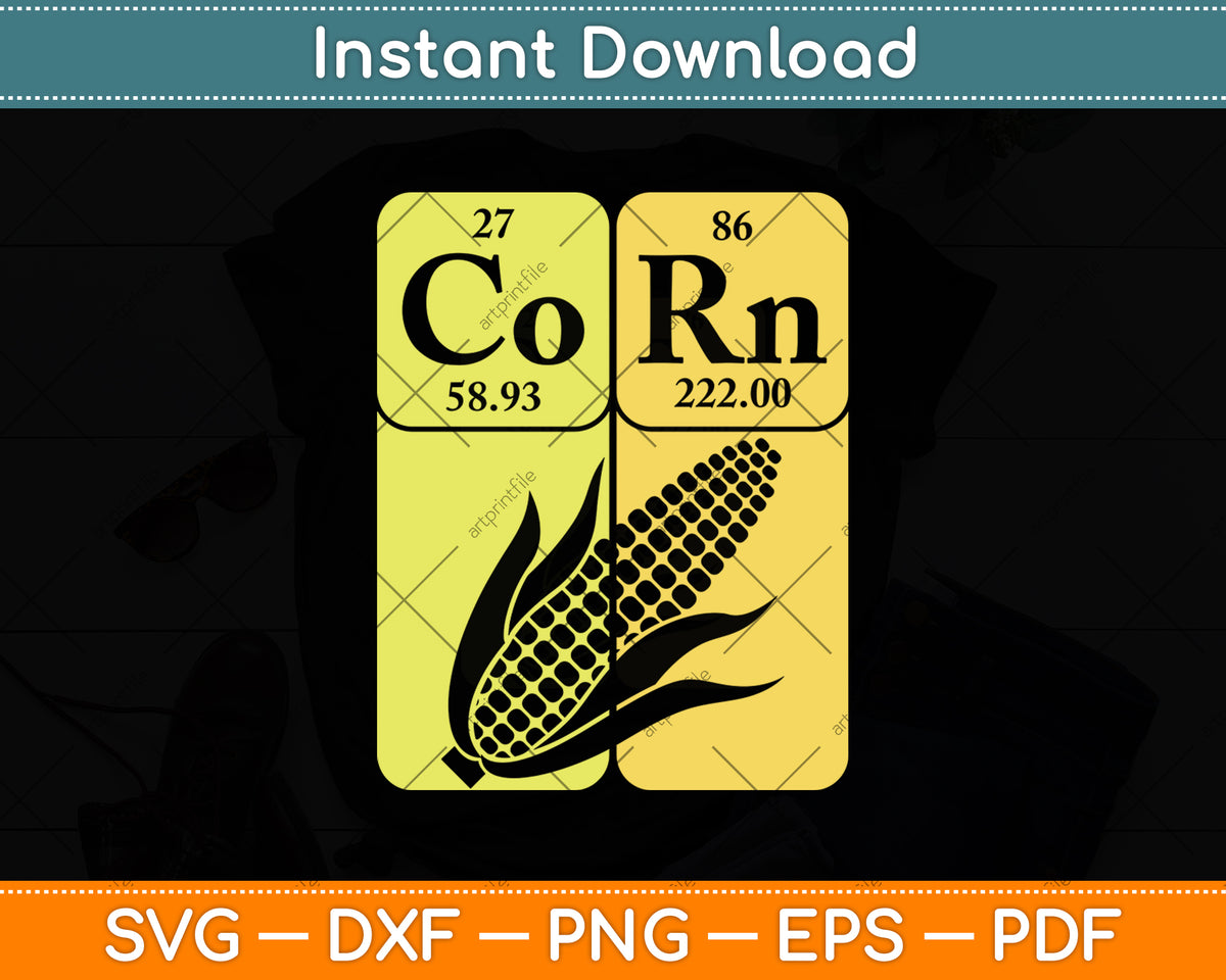 Corn Periodic Table Elements Corn Lover Retro Sweet Corn Svg Digital Cutting File