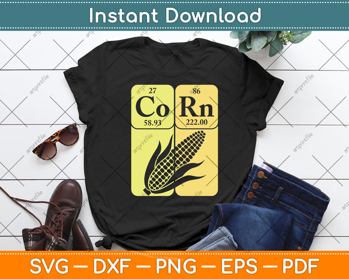 Corn Periodic Table Elements Corn Lover Retro Sweet Corn Svg Digital Cutting File