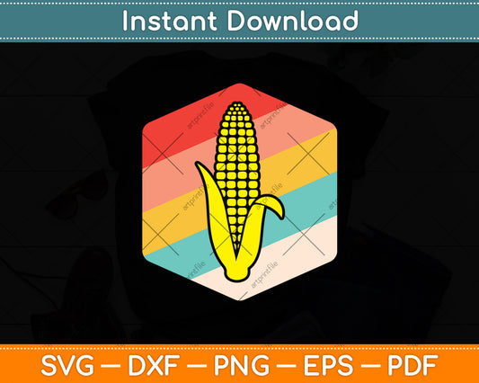 Corn Retro Vintage Svg Digital Cutting File