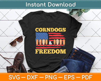 Corndogs & Freedom American Flag Svg Digital Cutting File
