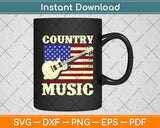 Country Music American Flag Guitar Player Svg Digital Cutting File