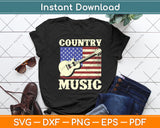 Country Music American Flag Guitar Player Svg Digital Cutting File