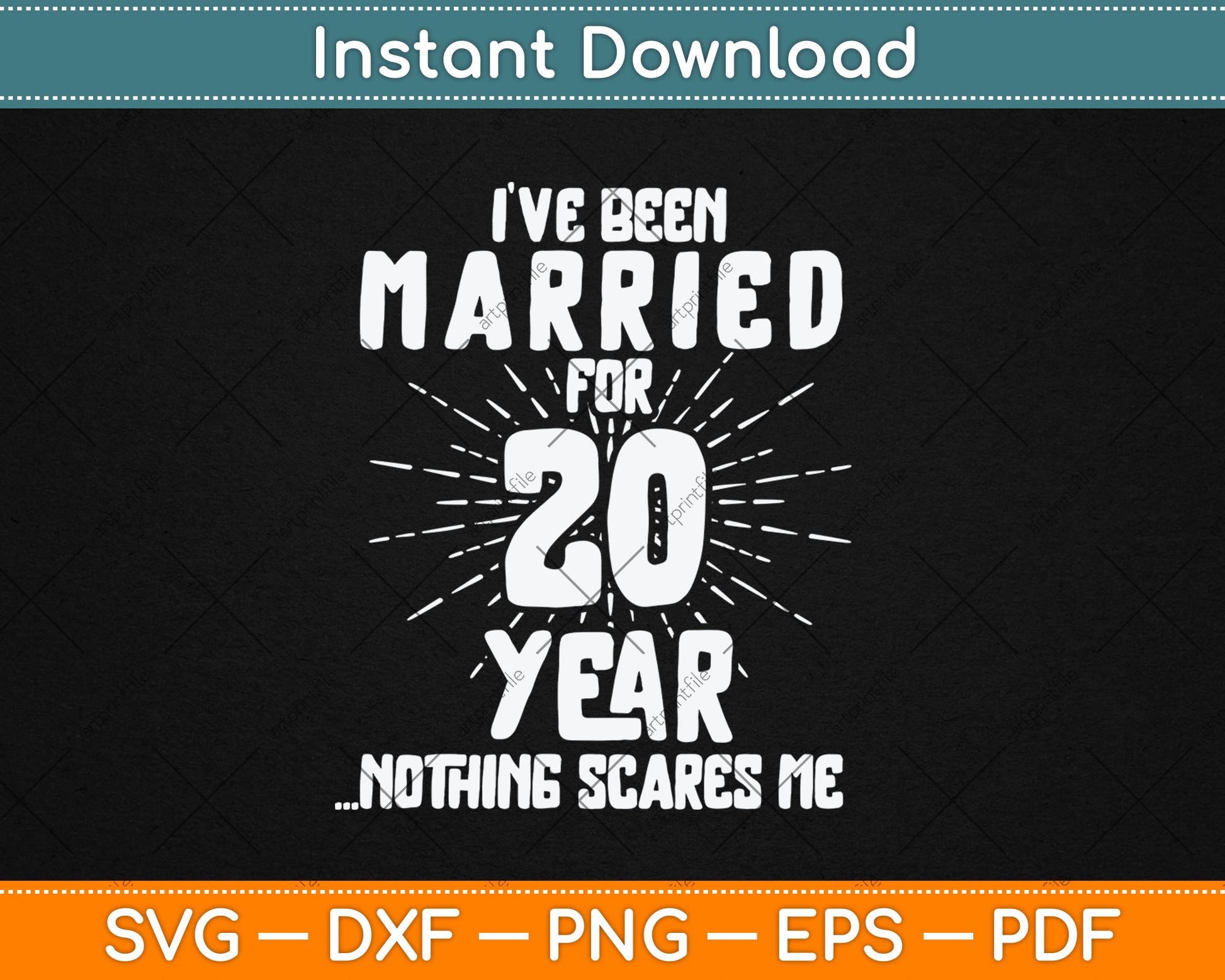 Couples Married 20 Years - Funny 20th Wedding Anniversary Svg Digital Cutting File