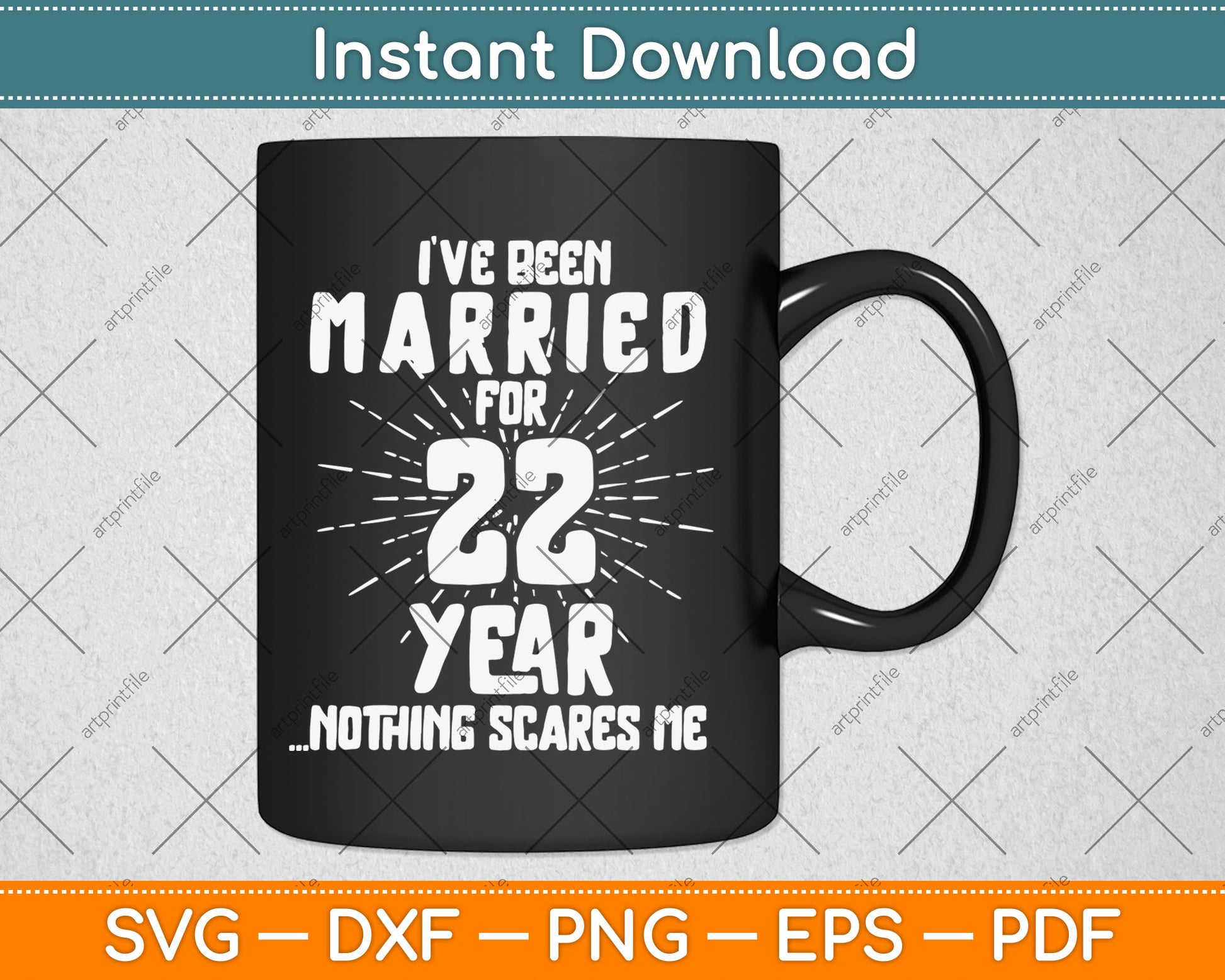 Couples Married 22 Years - Funny 22nd Wedding Anniversary Svg Digital Cutting File