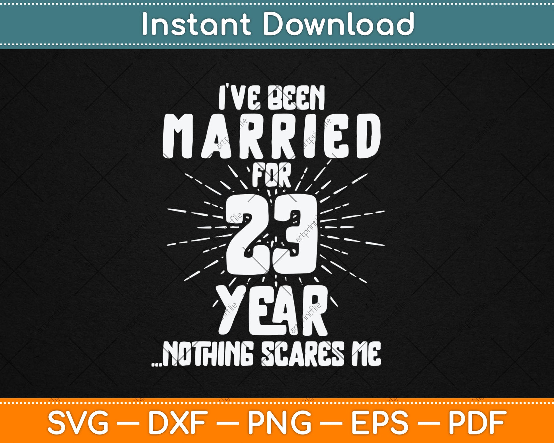 Couples Married 23 Years - Funny 23rd Wedding Anniversary Svg Digital Cutting File