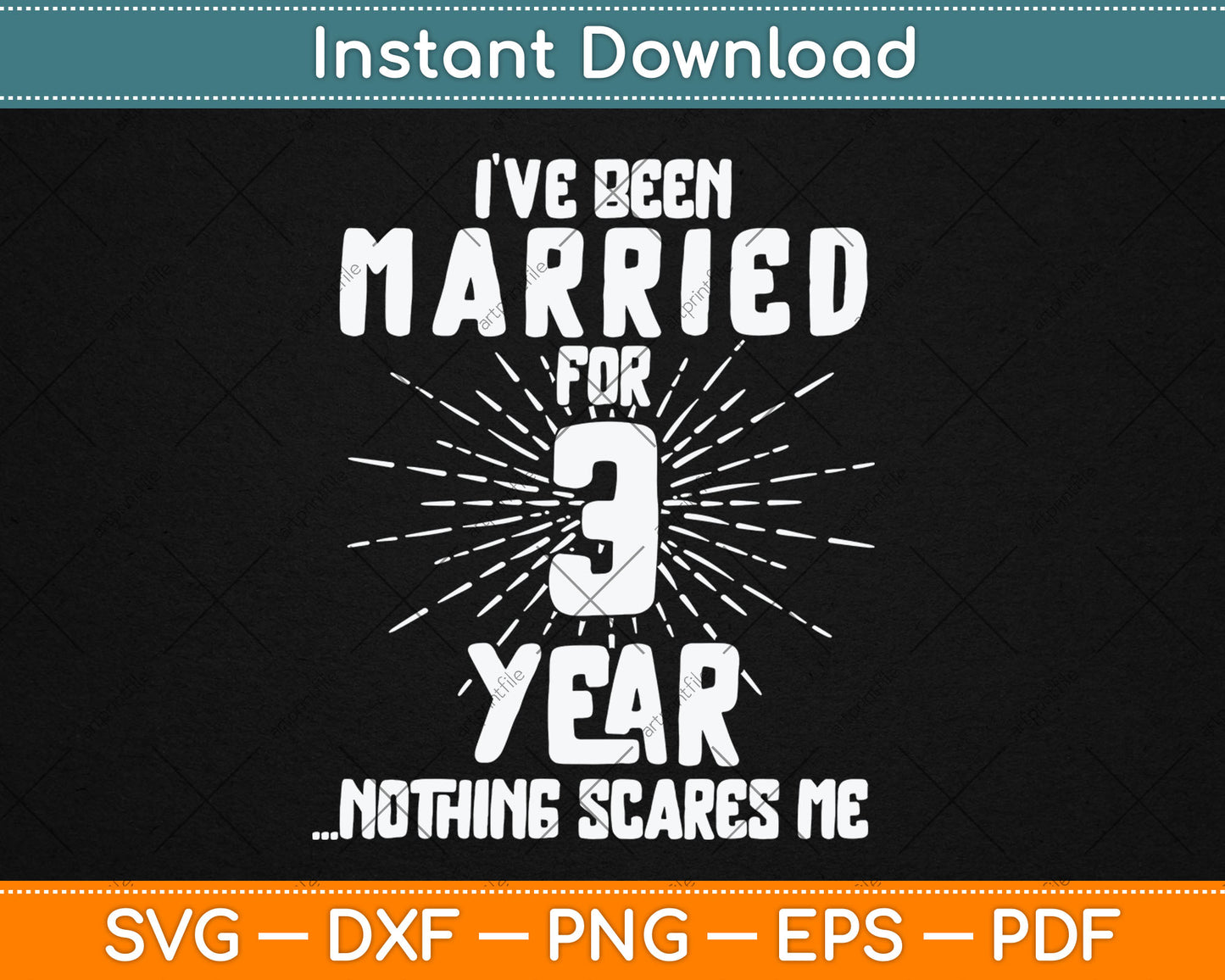 Couples Married 3 Years - Funny 3rd Wedding Anniversary Svg Digital Cutting File