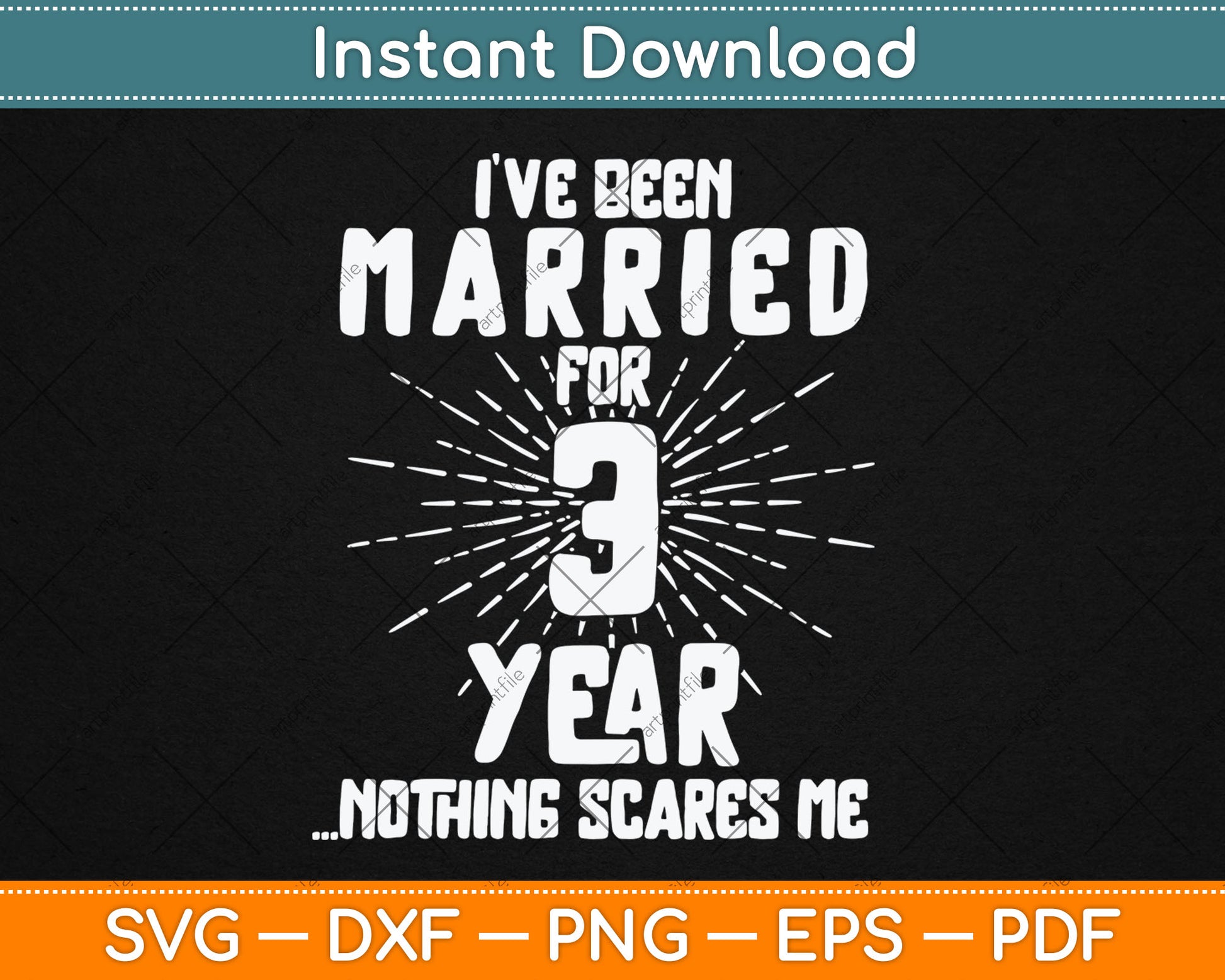 Couples Married 3 Years - Funny 3rd Wedding Anniversary Svg Digital Cutting File