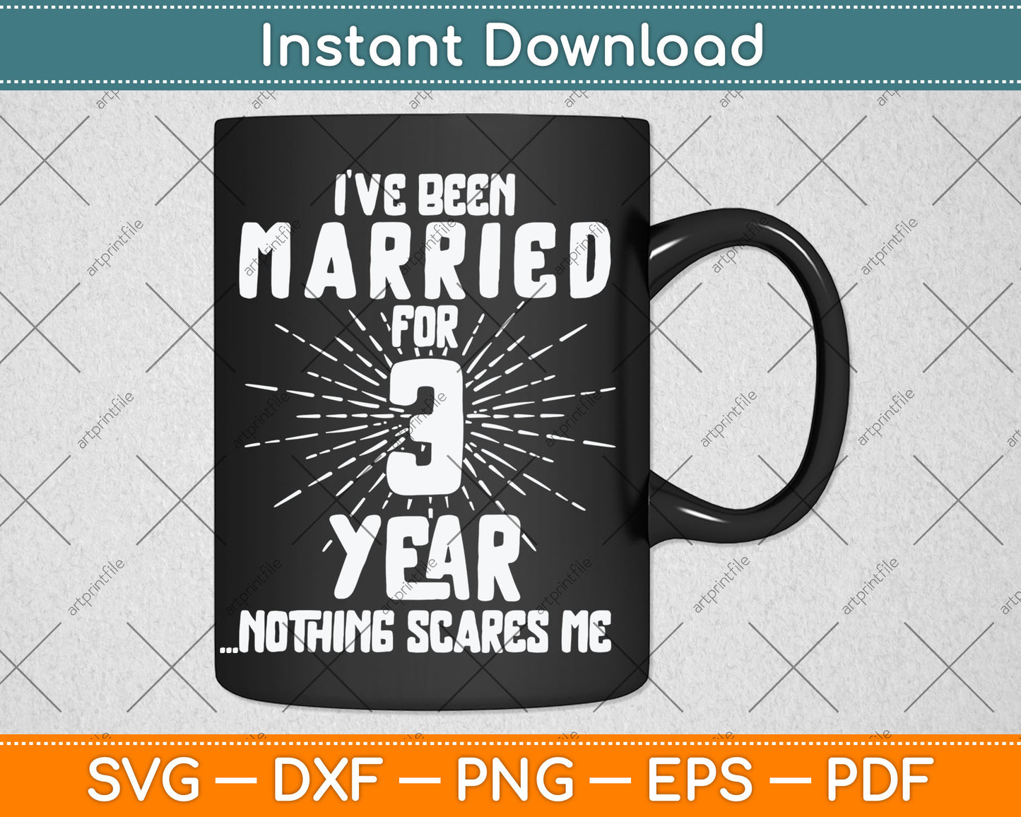 Couples Married 3 Years - Funny 3rd Wedding Anniversary Svg Digital Cutting File