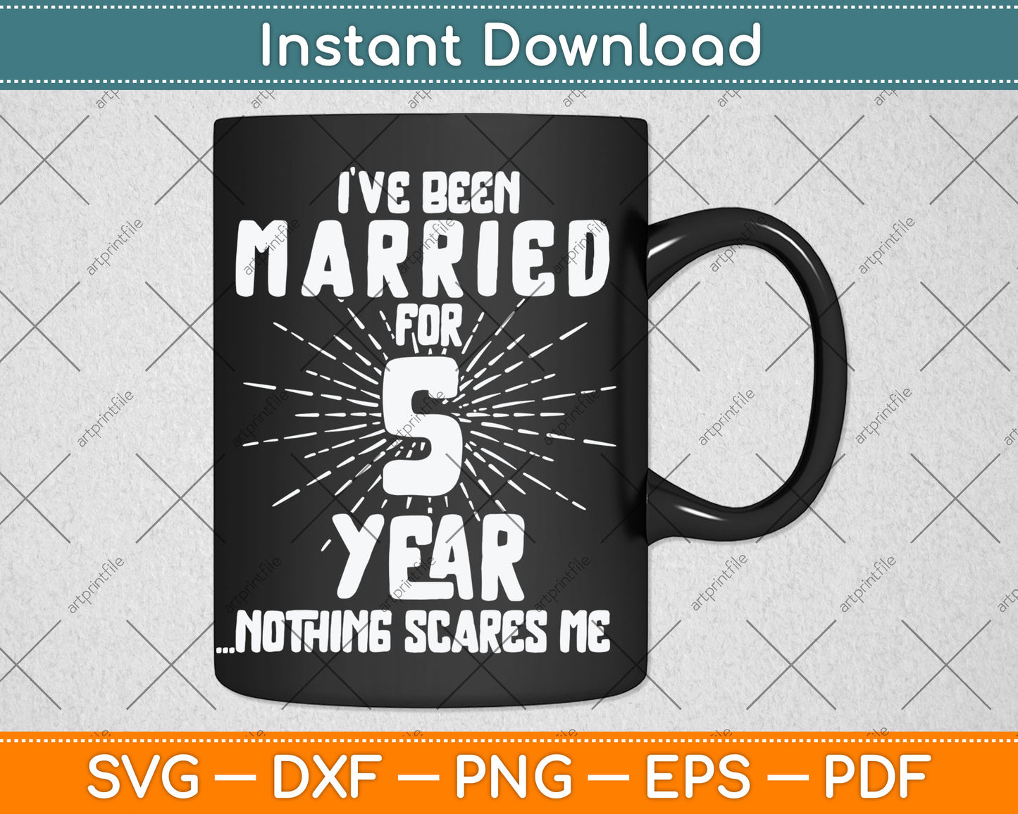 Couples Married 5 Years - Funny 5th Wedding Anniversary Svg Digital Cutting File
