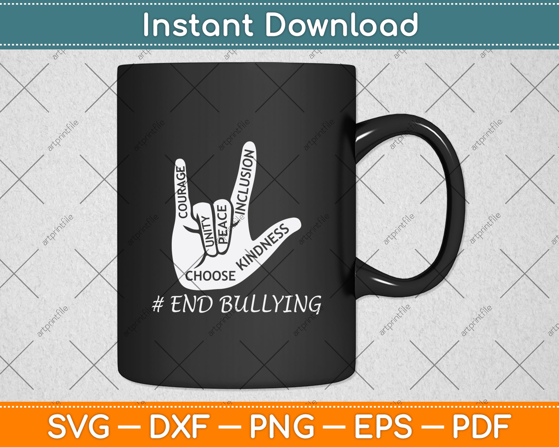 Courage Unity Peace Inclusion End Bulling Svg Png Dxf Digital Cutting File