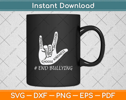 Courage Unity Peace Inclusion End Bulling Svg Png Dxf Digital Cutting File