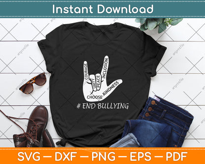 Courage Unity Peace Inclusion End Bulling Svg Png Dxf Digital Cutting File