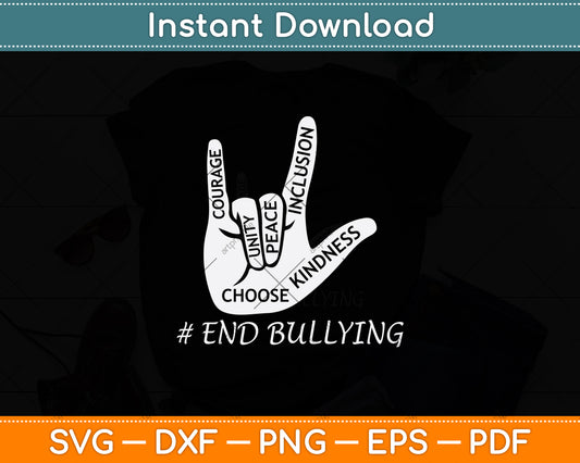 Courage Unity Peace Inclusion End Bulling Svg Png Dxf Digital Cutting File