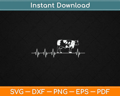 Cow Heartbeat Cow Print for Cow Lovers Svg Digital Cutting File