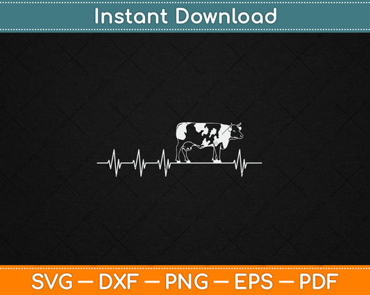 Cow Heartbeat Cow Print for Cow Lovers Svg Digital Cutting File