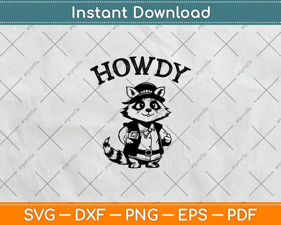 Cowboy Funny Raccoon Svg Digital Cutting File