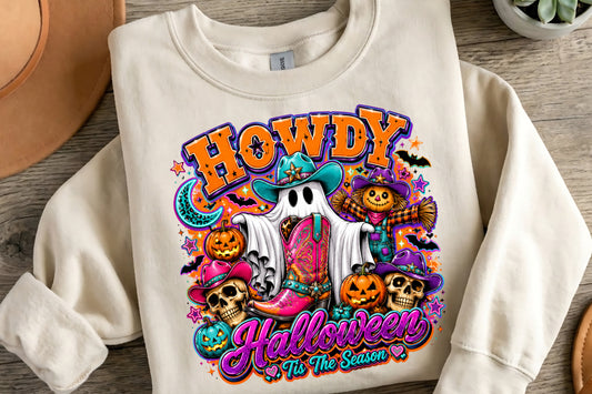Cowgirl Halloween PNG | Western Ghost Boot Skull Pumpkin This The Season Sublimation Design