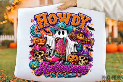Cowgirl Halloween PNG | Western Ghost Boot Skull Pumpkin This The Season Sublimation Design