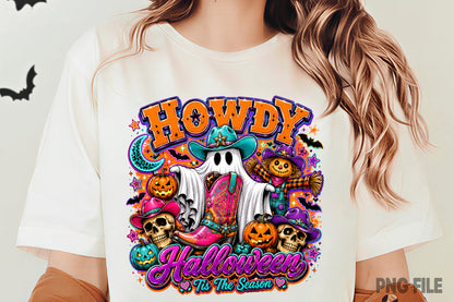 Cowgirl Halloween PNG | Western Ghost Boot Skull Pumpkin This The Season Sublimation Design