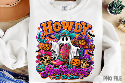 Cowgirl Halloween PNG | Western Ghost Boot Skull Pumpkin This The Season Sublimation Design
