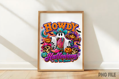 Cowgirl Halloween PNG | Western Ghost Boot Skull Pumpkin This The Season Sublimation Design