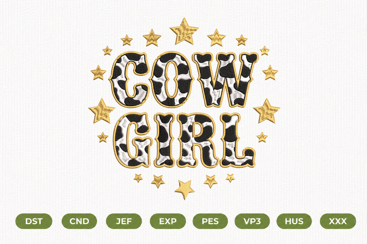 Cowgirl Machine Embroidery Design