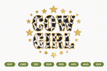 Cowgirl Machine Embroidery Design
