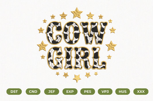 Cowgirl Machine Embroidery Design