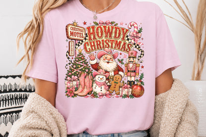 Cowgirl Santa Western Christmas PNG Retro Holiday Sublimation