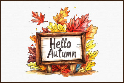 Cozy Autumn Vibes PNG Bundle Fall Clipart Collection