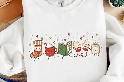 Cozy Christmas Doodle Characters PNG Bundle
