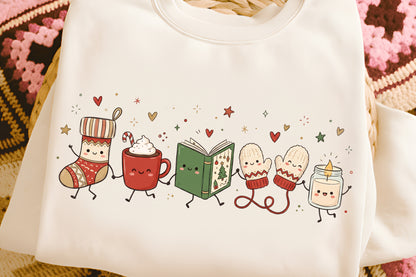 Cozy Christmas Doodle Characters PNG Bundle