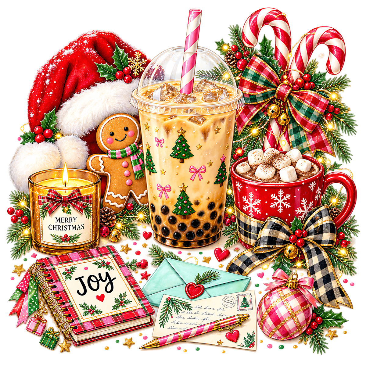 Cozy Christmas Drinks And Treats PNG