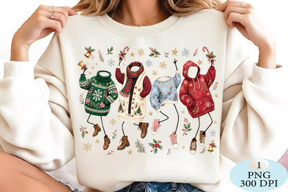 Cozy Christmas Sweater Clipart PNG