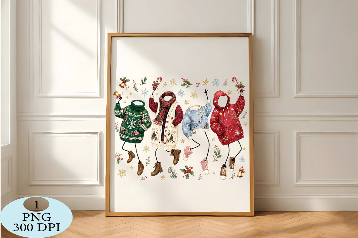 Cozy Christmas Sweater Clipart PNG