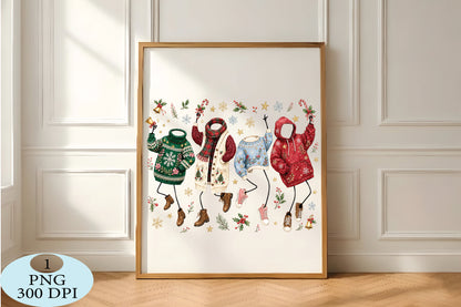 Cozy Christmas Sweater Clipart PNG