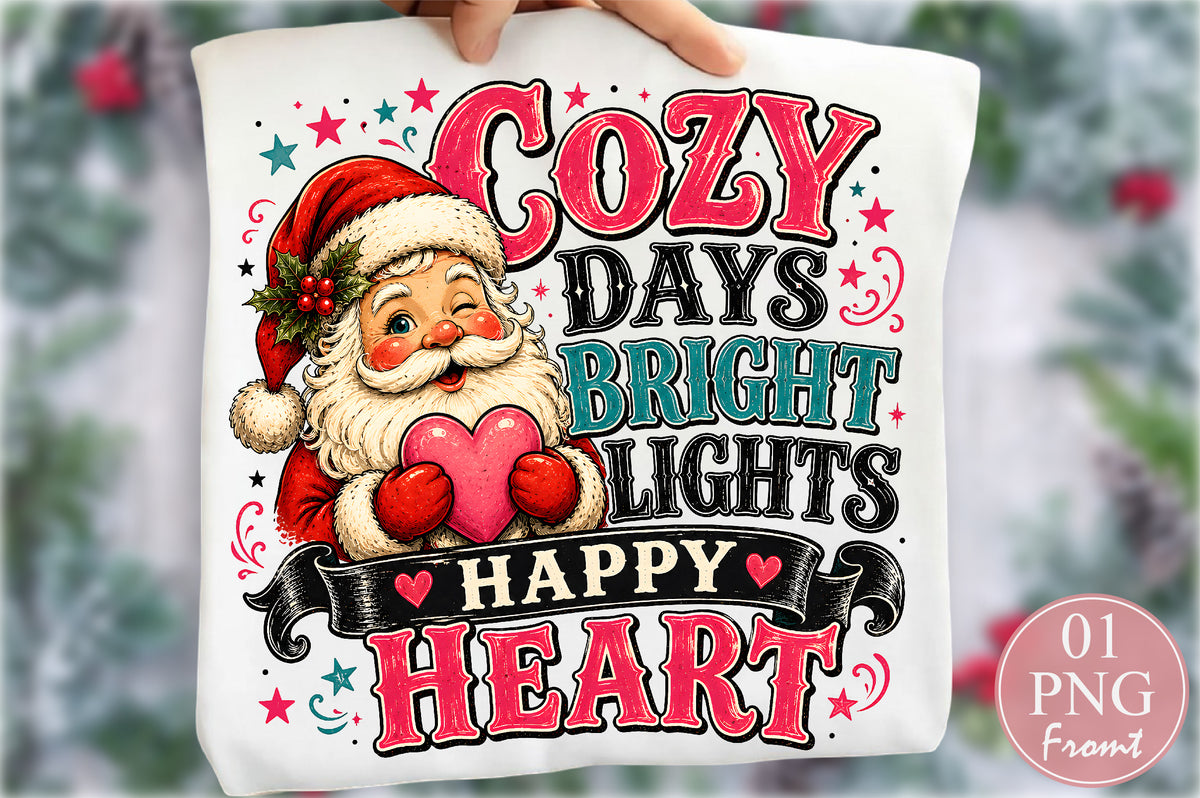 Cozy Days Bright Lights Happy Heart Christmas PNG