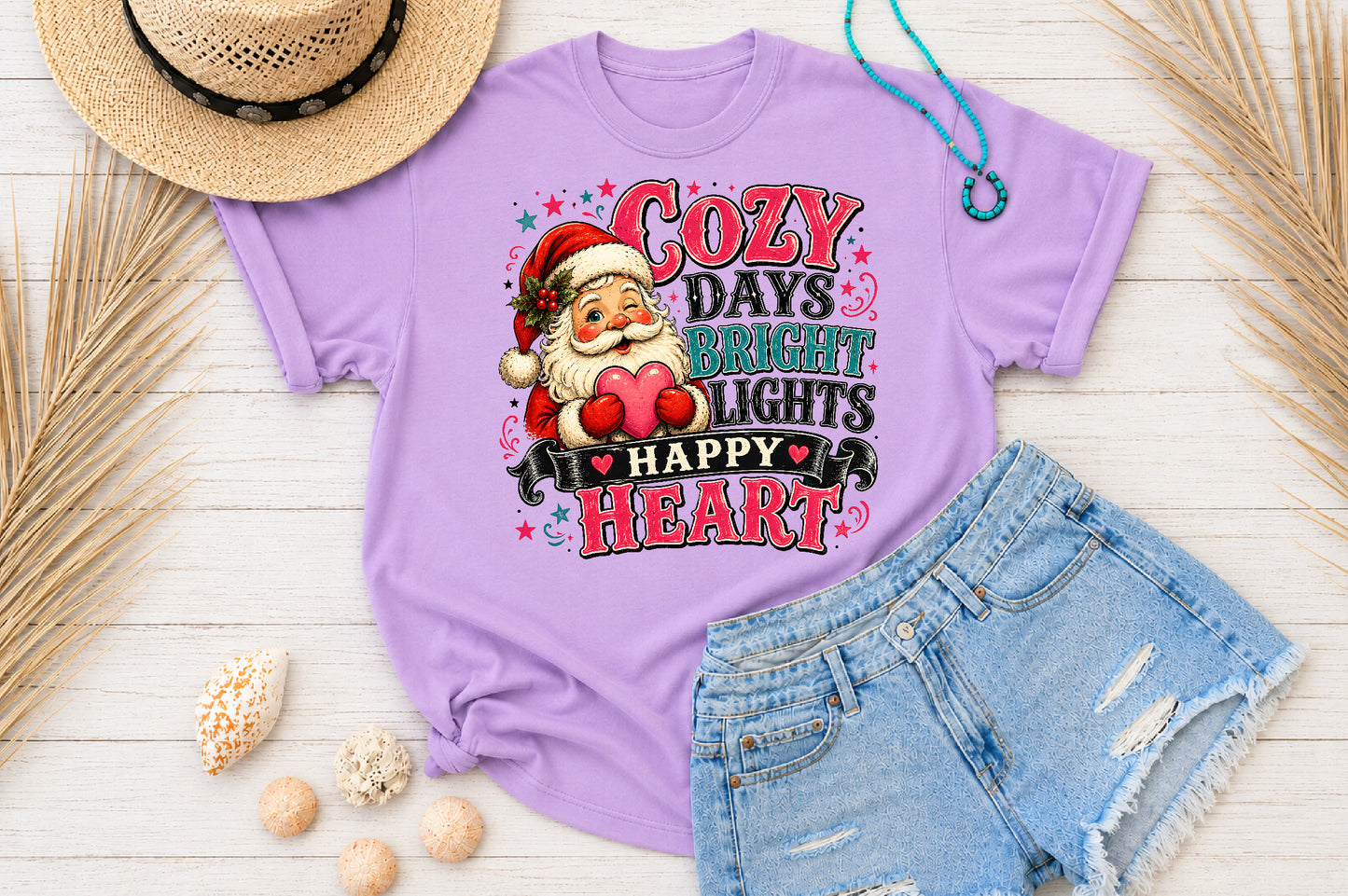 Cozy Days Bright Lights Happy Heart Christmas PNG