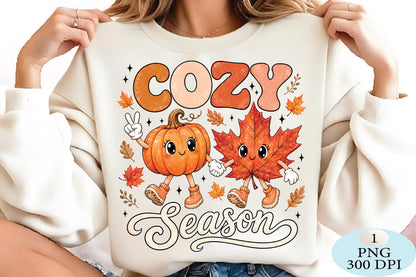 Cozy Season Pumpkin Friends Fall PNG