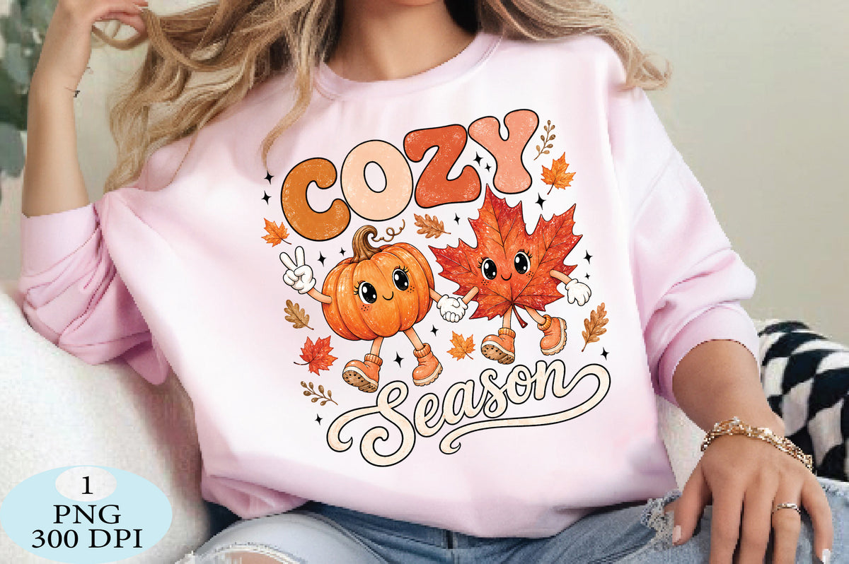Cozy Season Pumpkin Friends Fall PNG