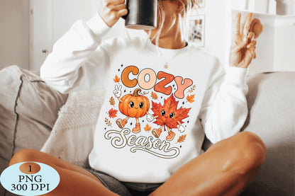 Cozy Season Pumpkin Friends Fall PNG