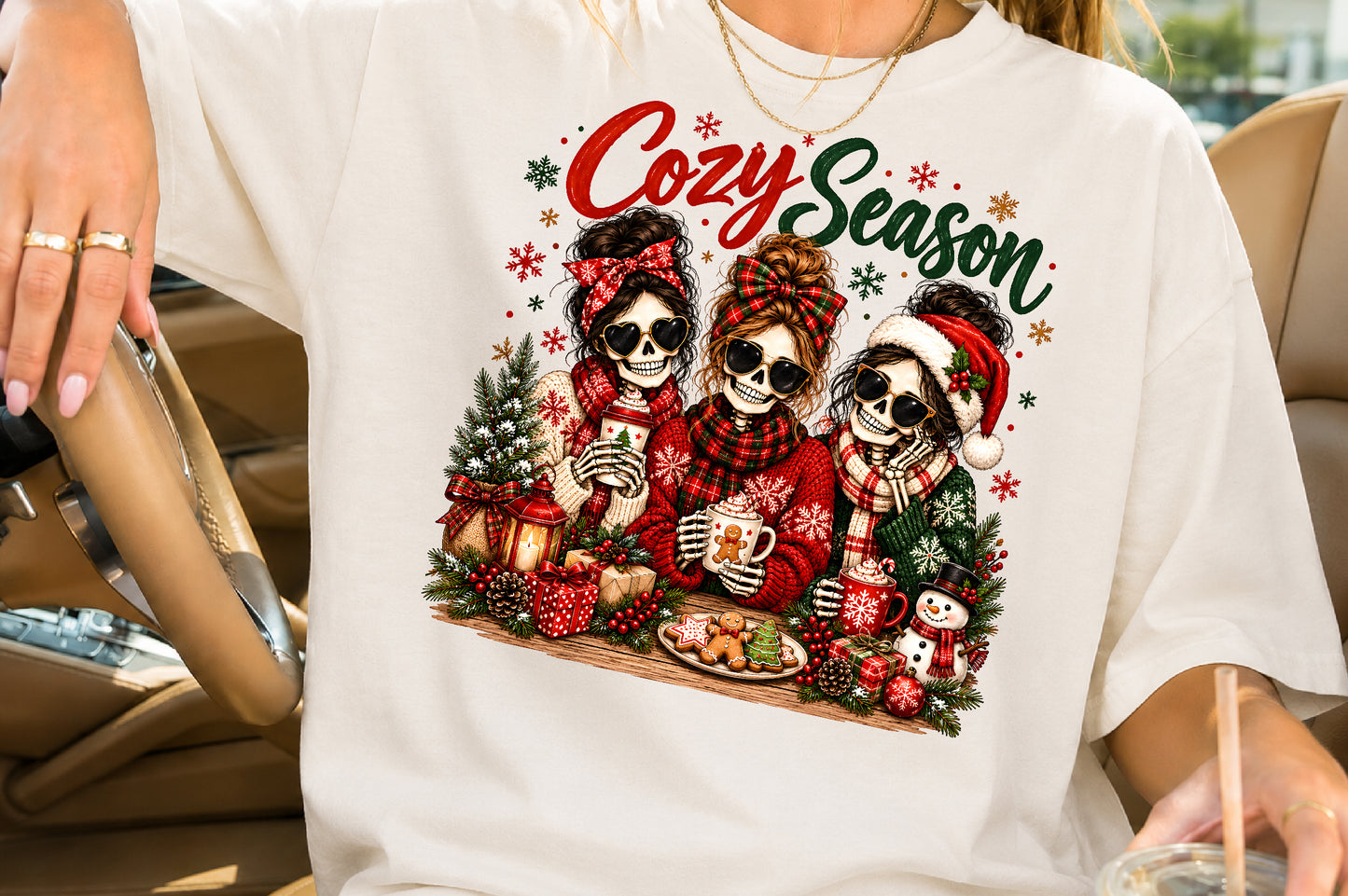 Cozy Season Christmas Skull PNG Bundle