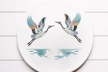 Crane Birds Machine Embroidery Design