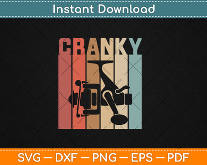 Cranky Fishing Funny Fathers Day Fishing Vintage Svg Digital Cutting File